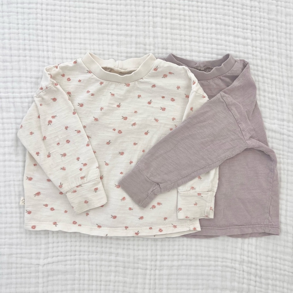 Childhoods Clothing Boxy Ling Sleeve Set - Floral and Purple